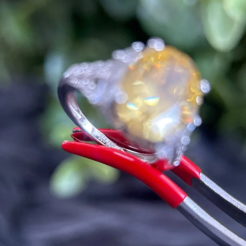 Lemon Quartz/Cz Silver 925 Ring‎